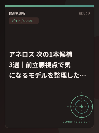 アネロス 次の1本候補3選｜前立腺視点で気になるモデルを整理した夜