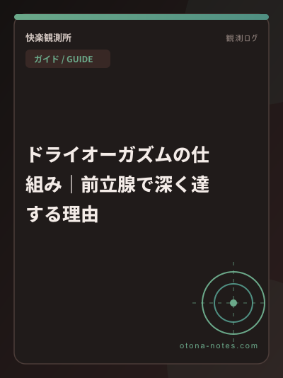 ドライオーガズムの仕組み｜前立腺で深く達する理由